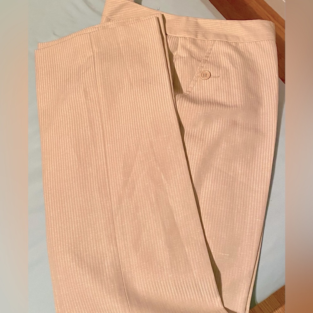 Striped tan slacks NWOT